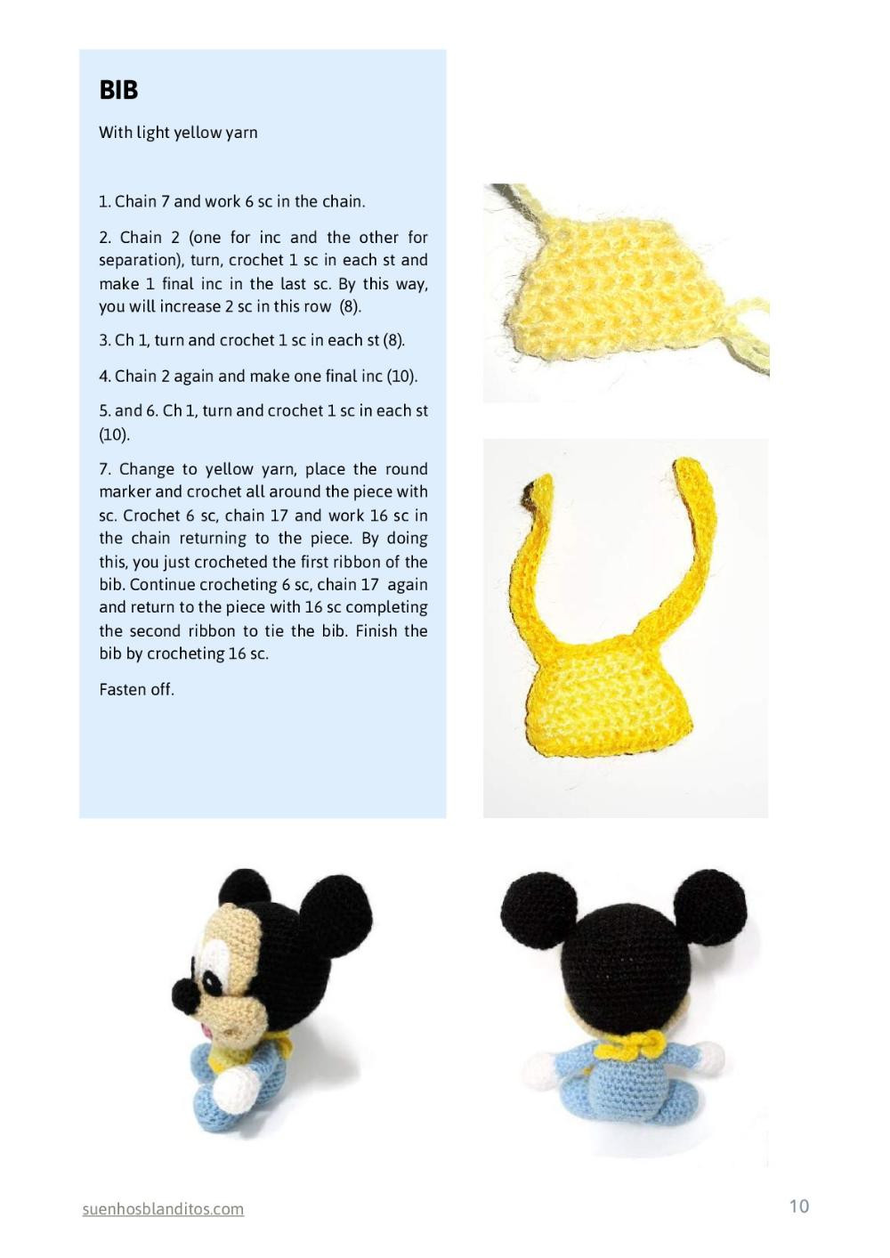 baby disney 6 amigurumi patterns, baby mickey, baby minnie, baby donald, baby daisy, baby pluto, baby goofy,