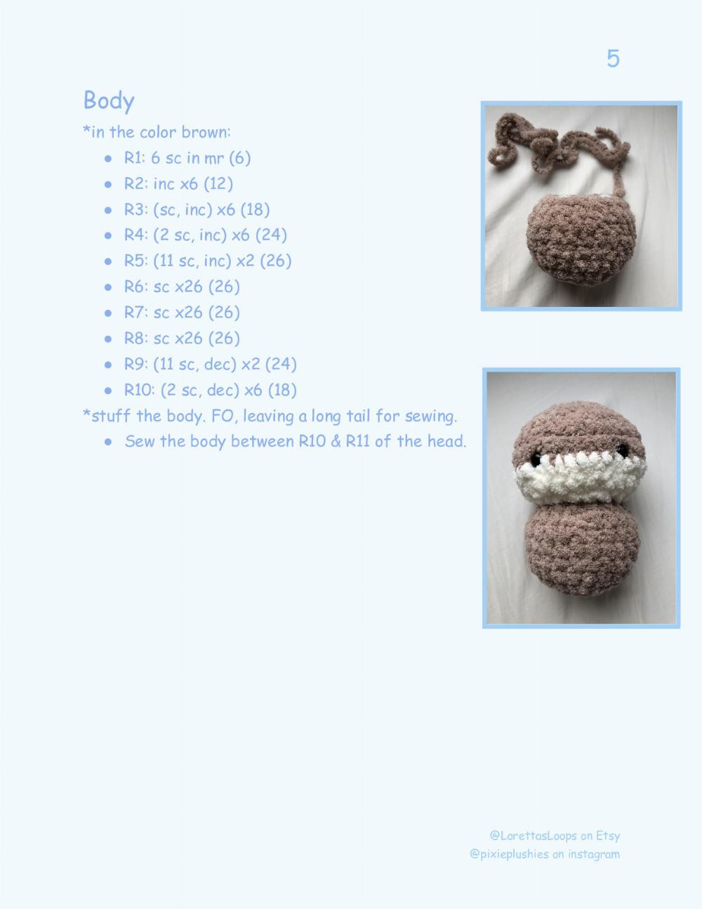 Baby Sea Otter Crochet Pattern