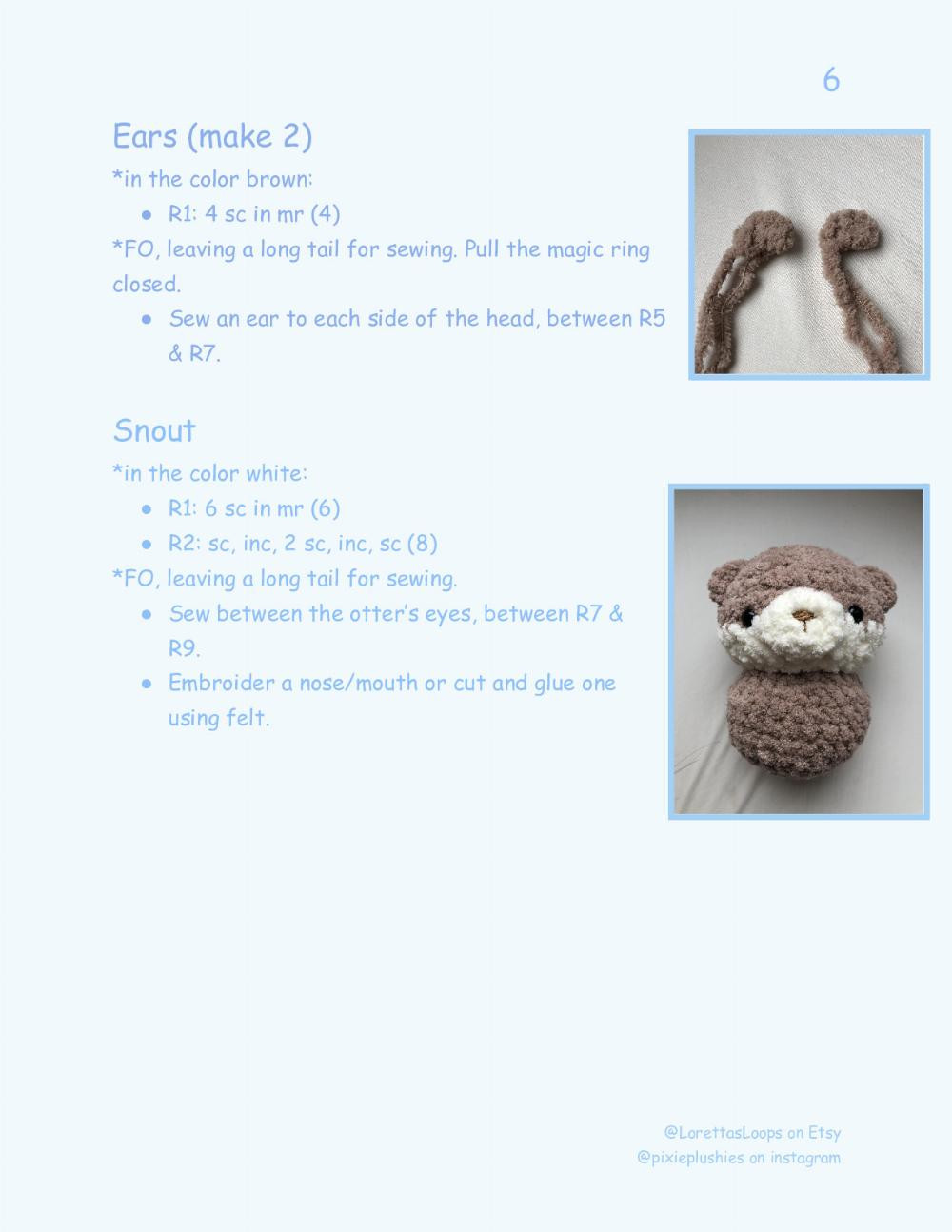 Baby Sea Otter Crochet Pattern