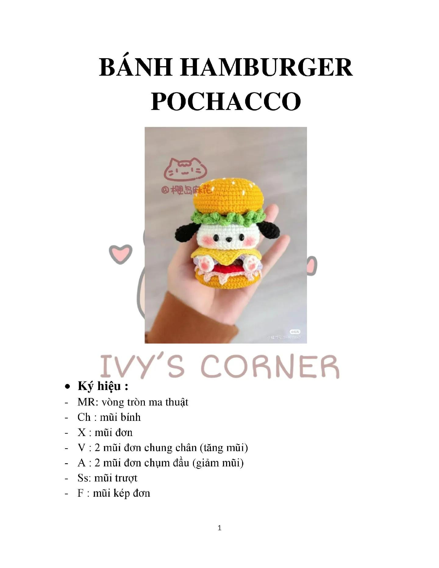 BÁNH HAMBURGER POCHACCO 🍔🍔🍔