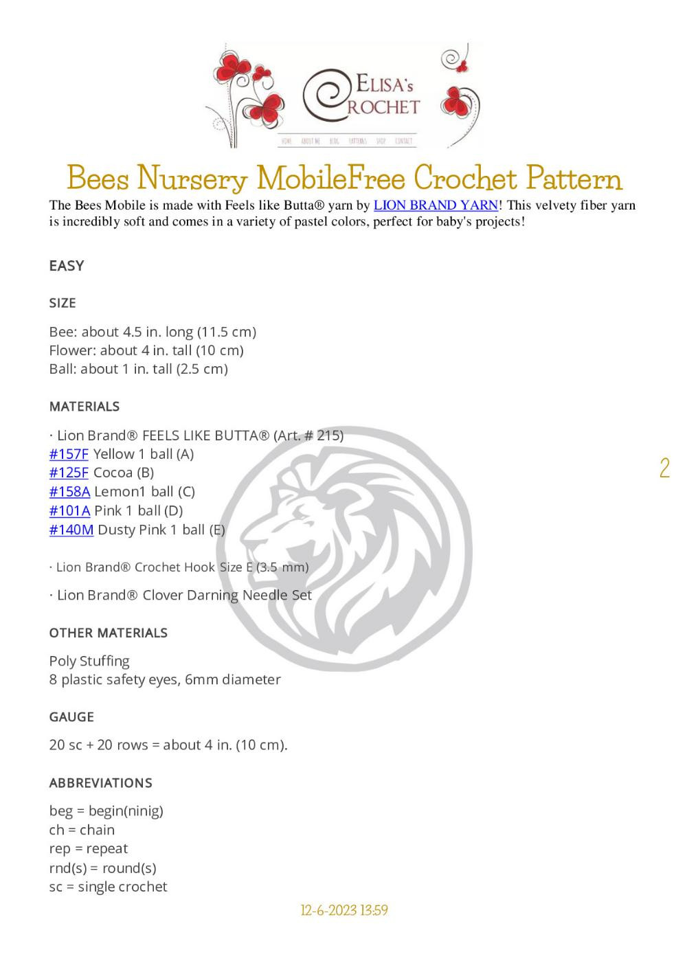 Bees Nursery MobileFree Crochet Pattern 2023