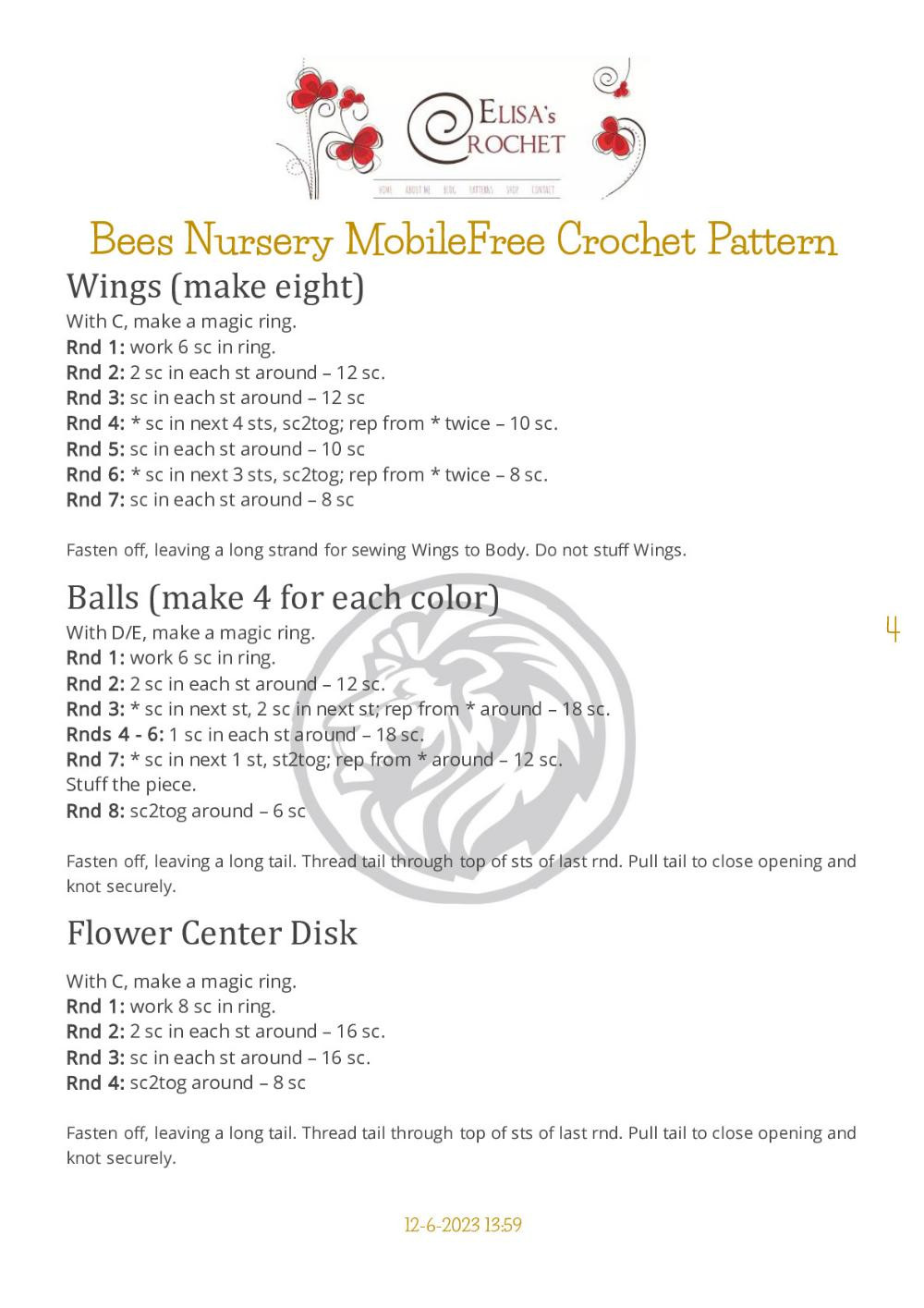 Bees Nursery MobileFree Crochet Pattern 2023