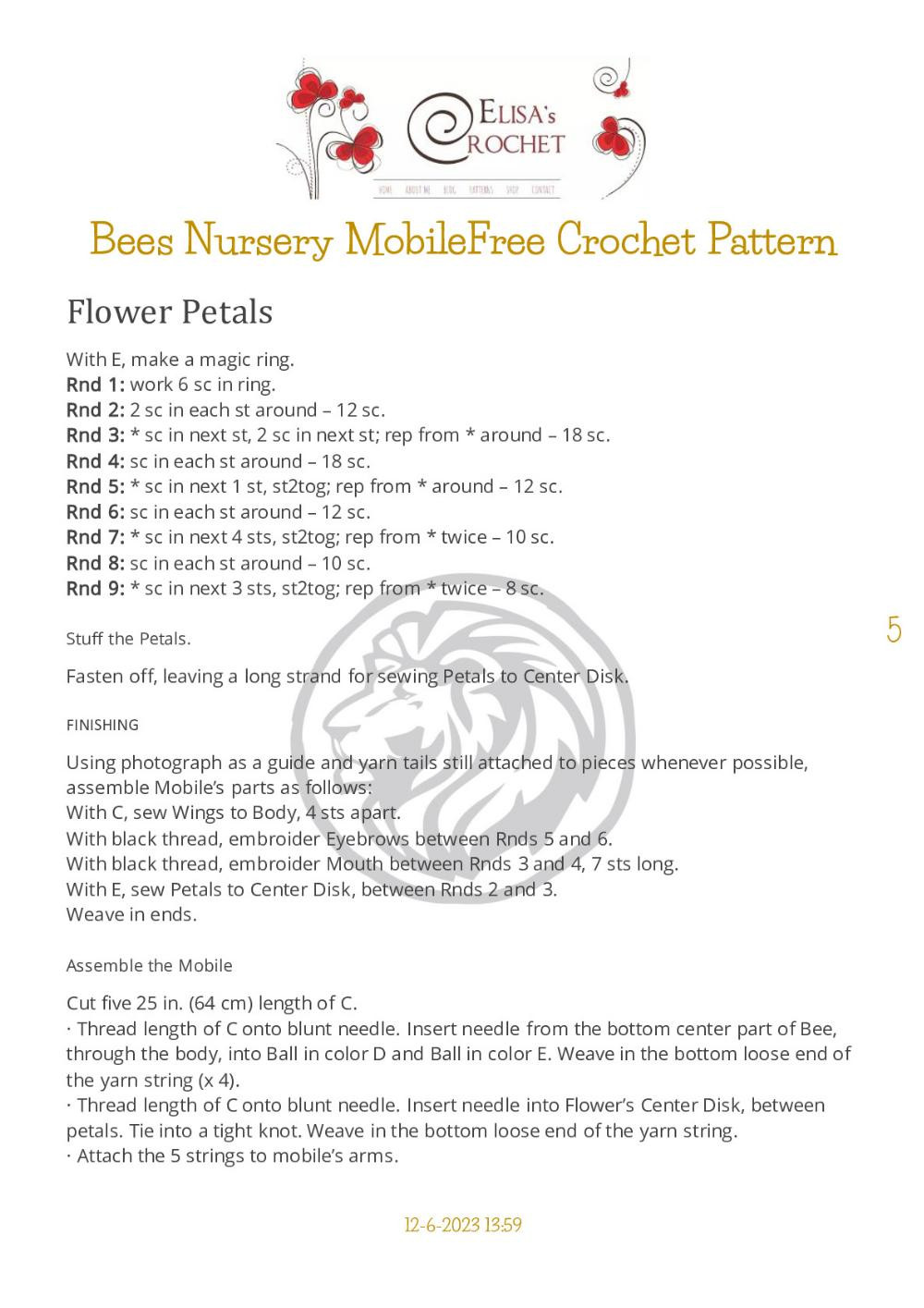 Bees Nursery MobileFree Crochet Pattern 2023