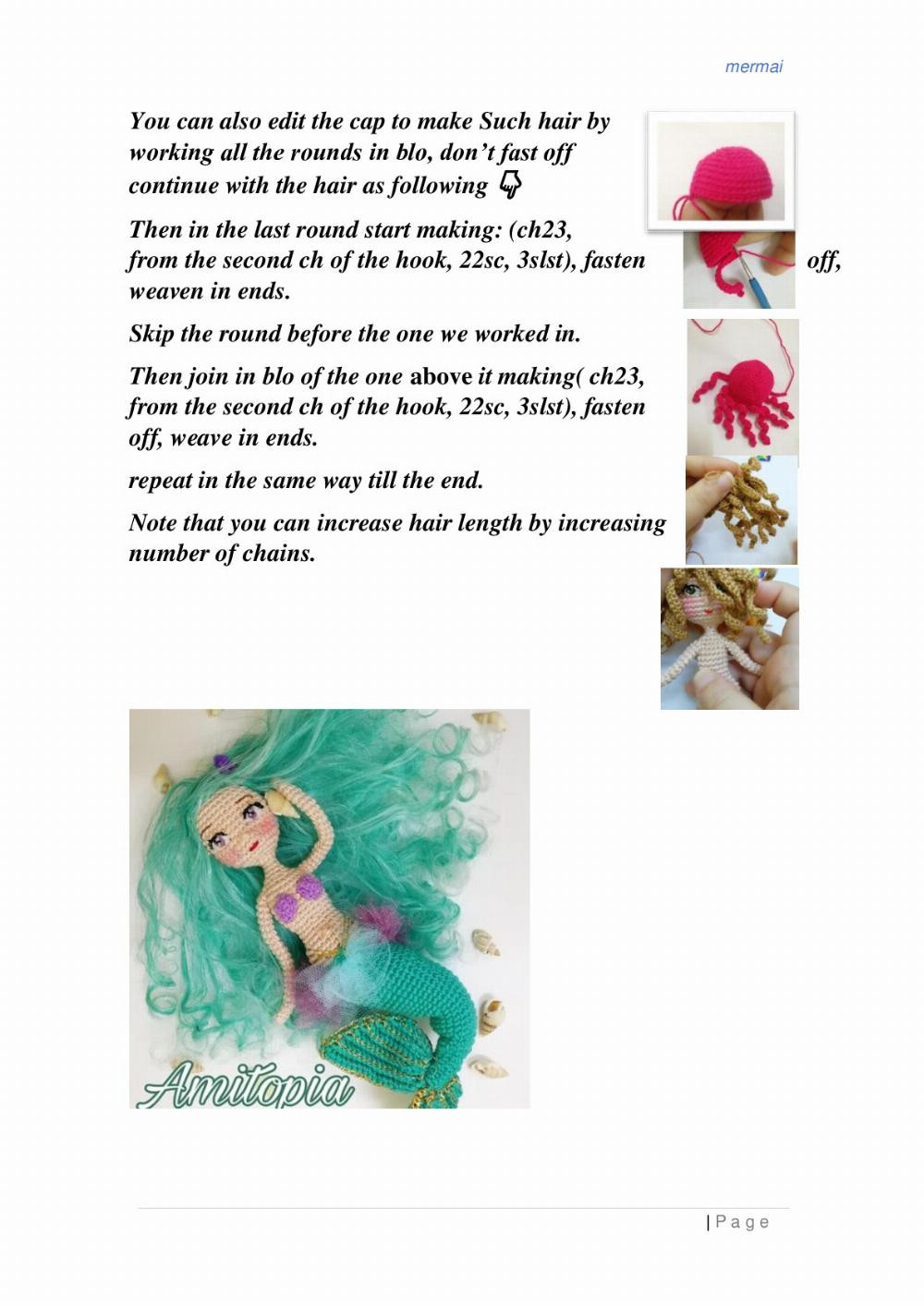 blonde mermaid crochet pattern