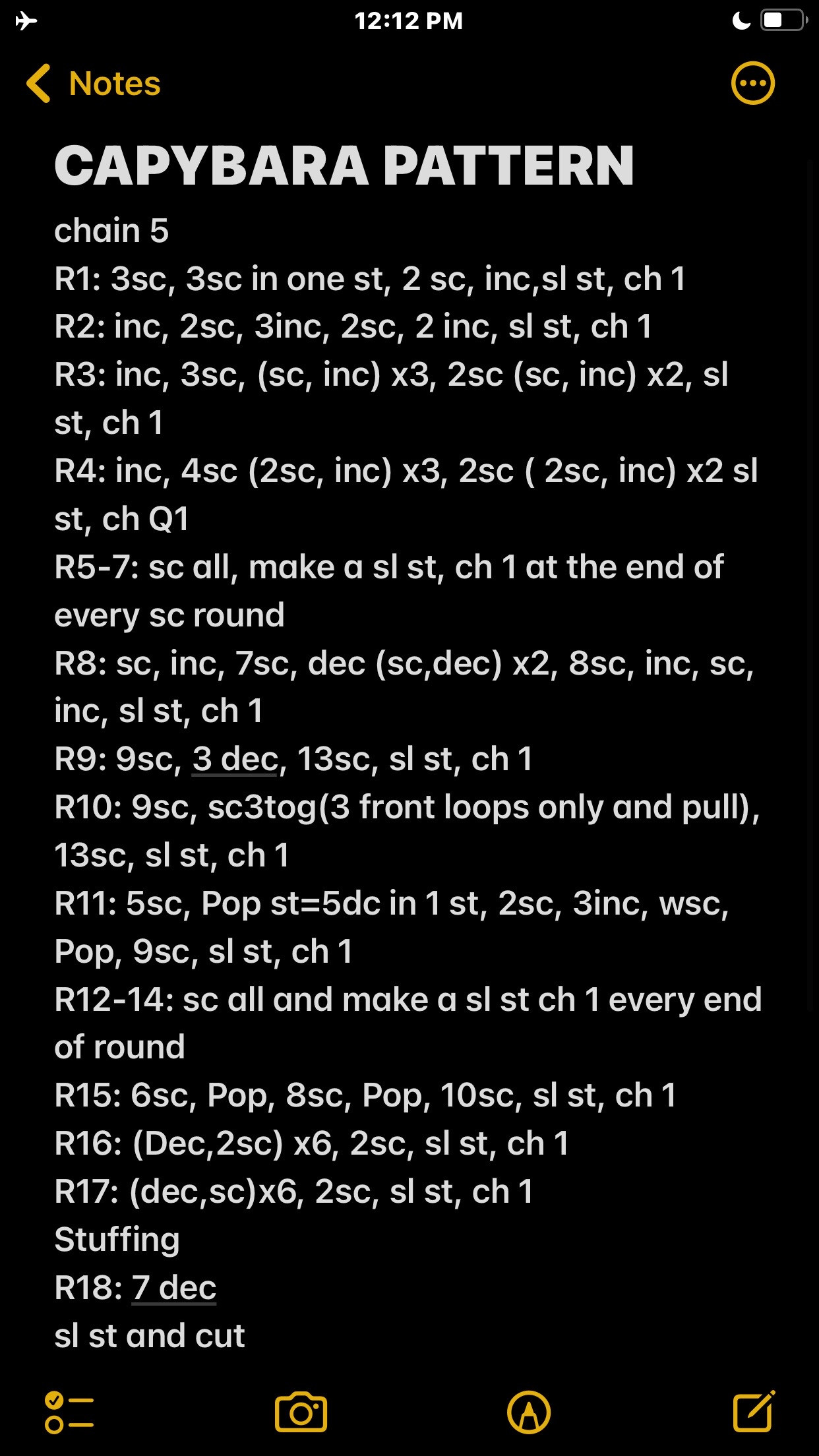 CAPYBARA WRITTEN PATTERNRili bz with school, here’s a written pattern from xuxu  #crochetersoftiktok  #fyp  #crochet  #crochettiktok  #crochettok