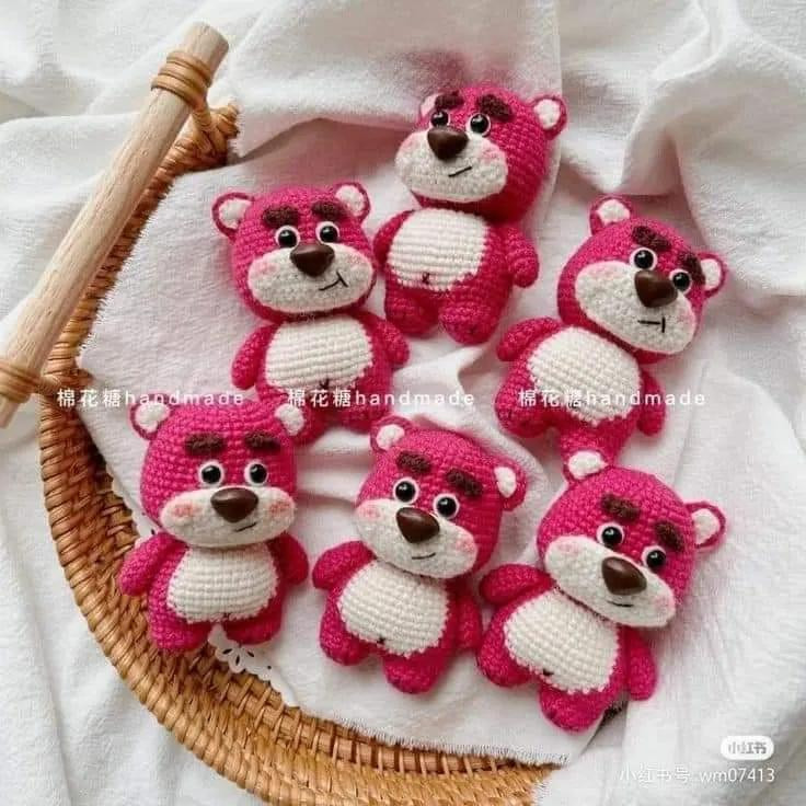 chart dịch bé gấu dâu cute, gấu lotso