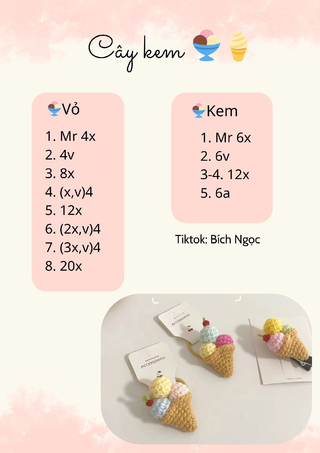 chart móc cây kem