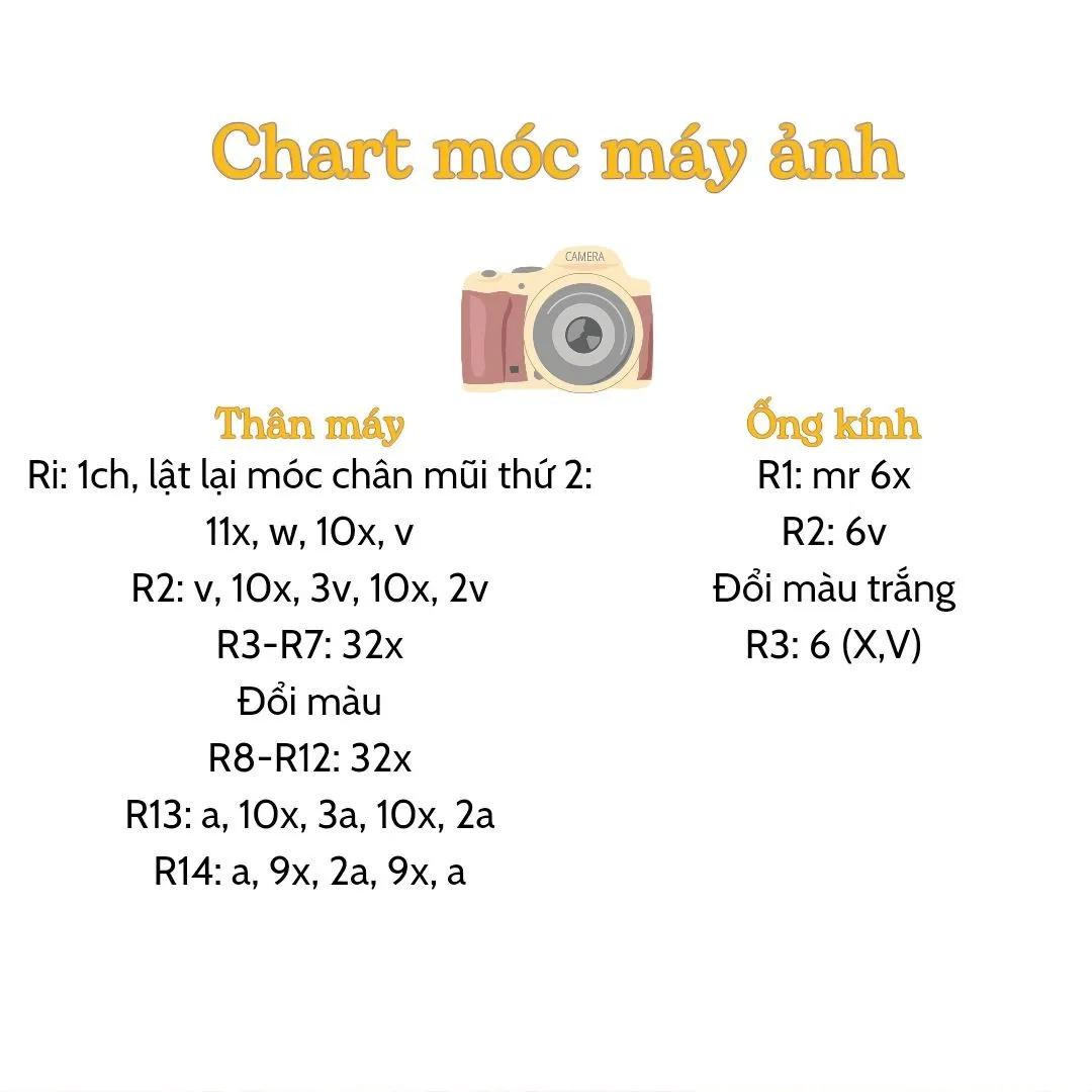 chart móc khóa máy ảnh