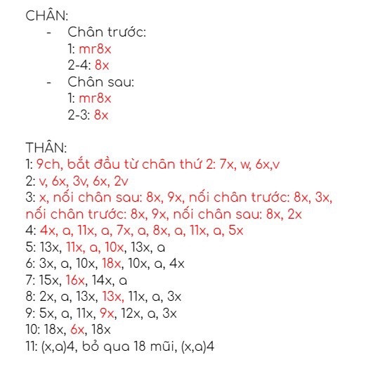 Chart móc len mèo hai màu