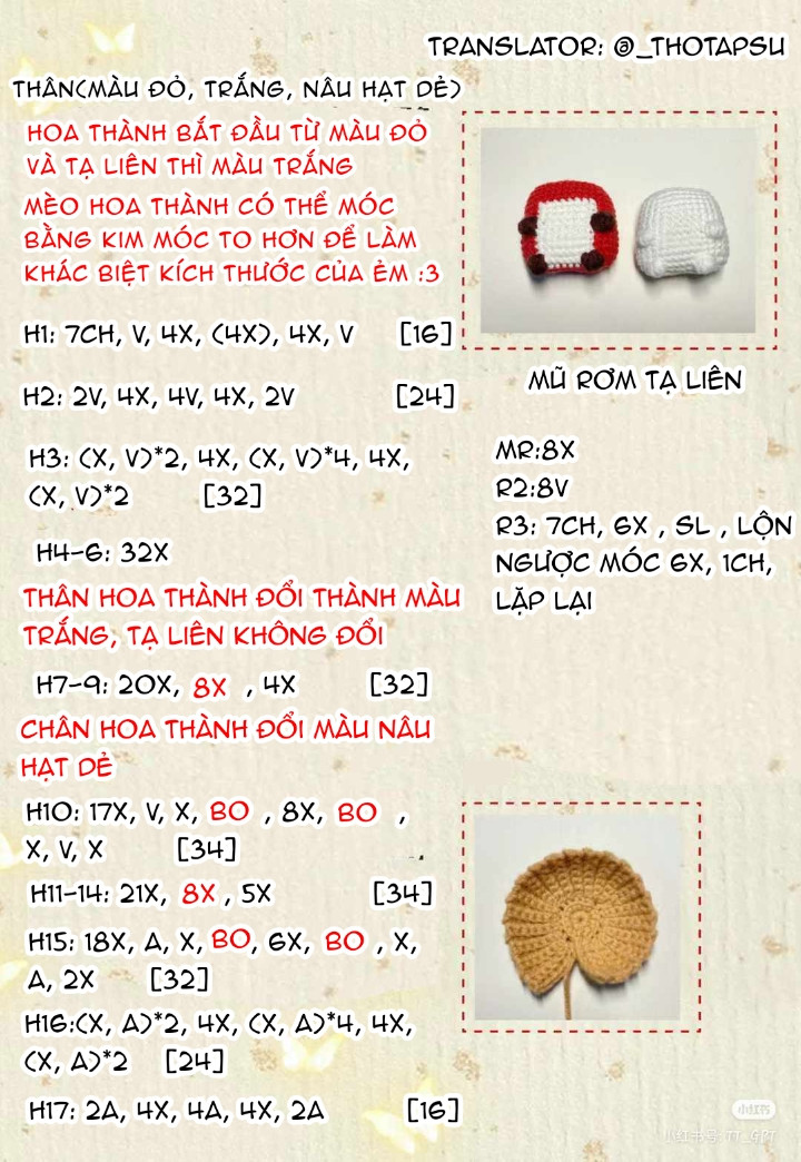 chart móc mèo tạ liên x hoa thành