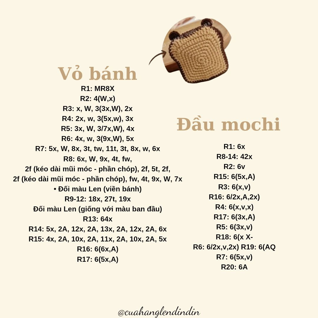 chart móc mochi mochi bánh mì