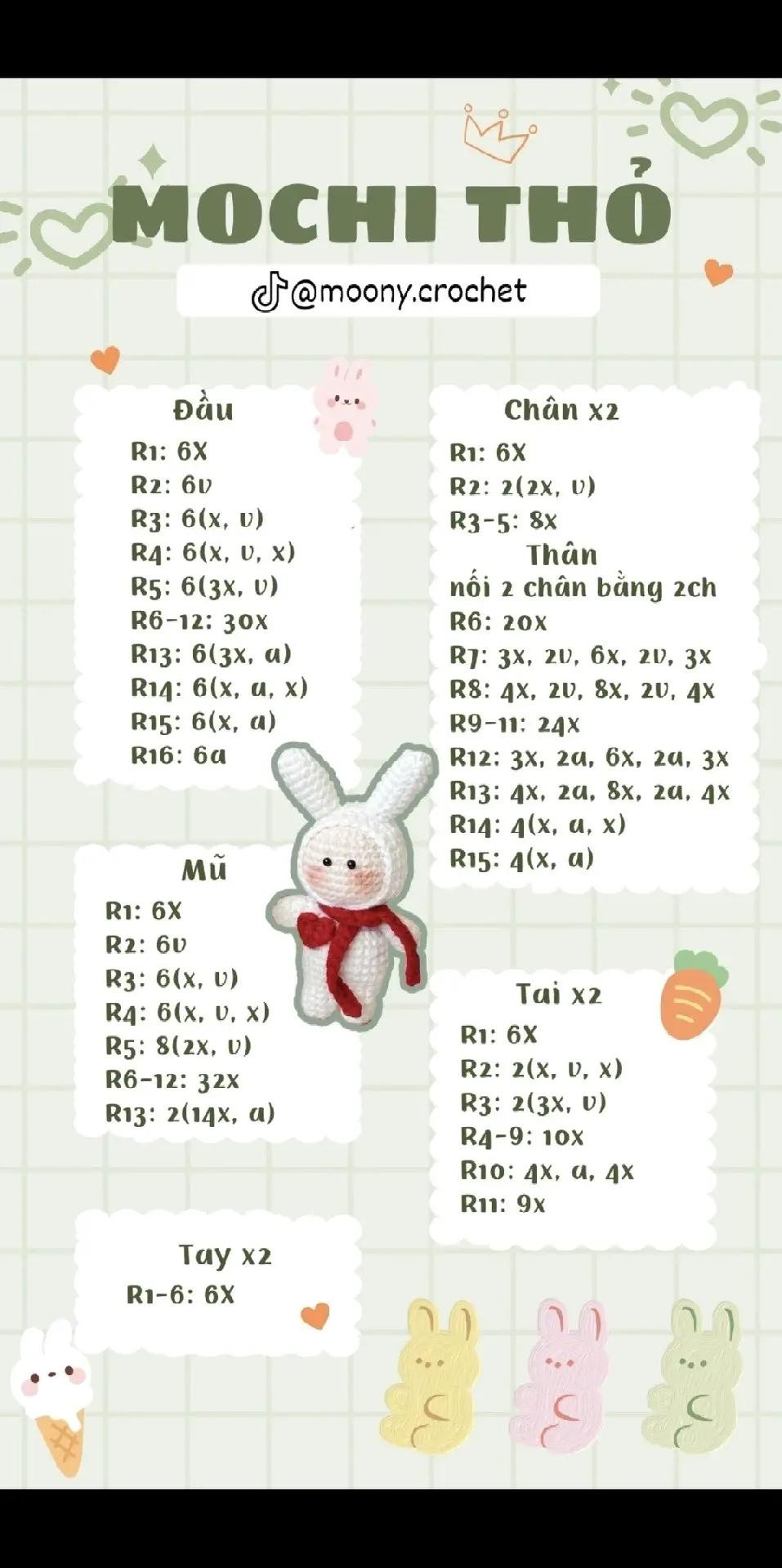 Chart móc mochi thỏ