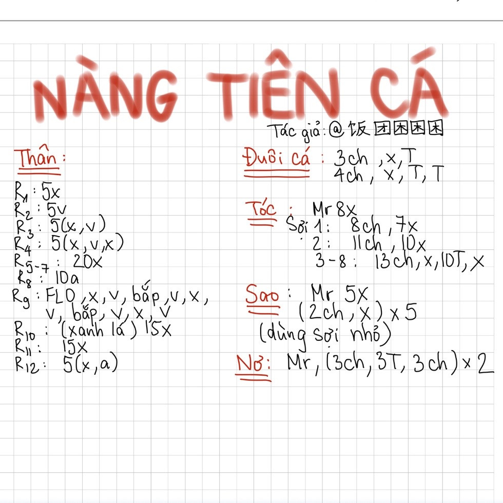 Chart móc nàng tiên cá mini