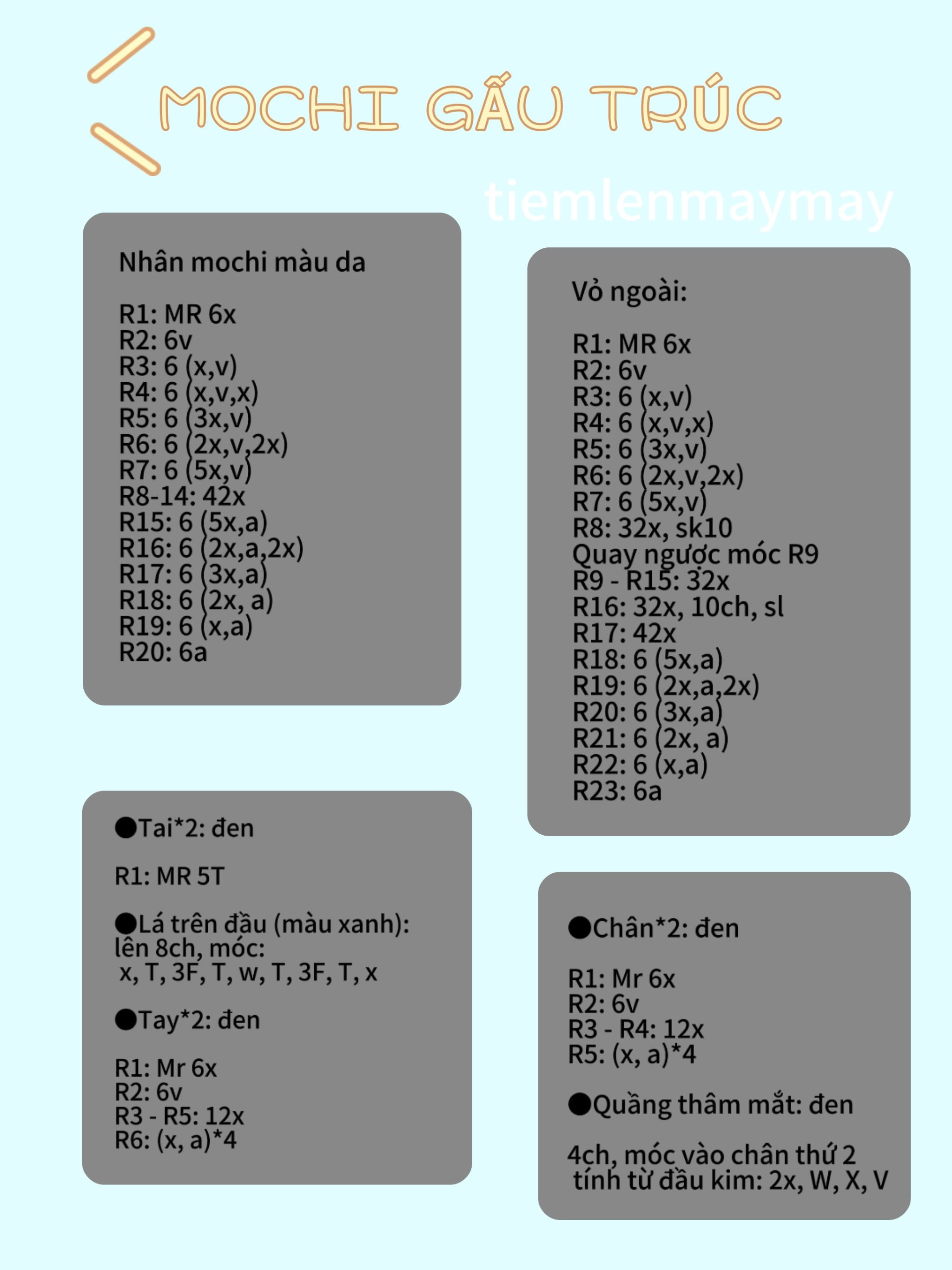 CHART MOCHI GẤU TRÚC