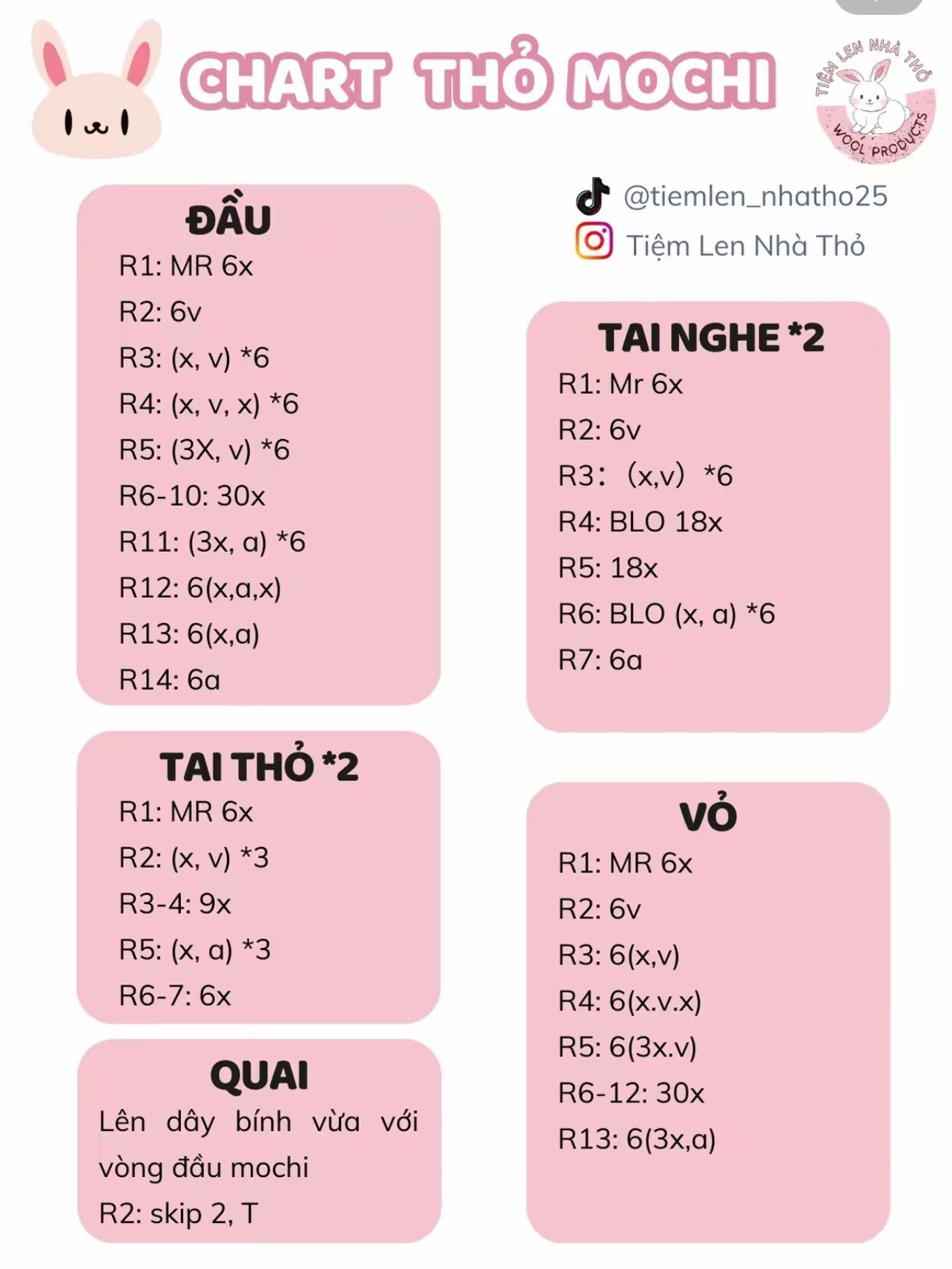 Chart Mochi thỏ đeo tai nghe