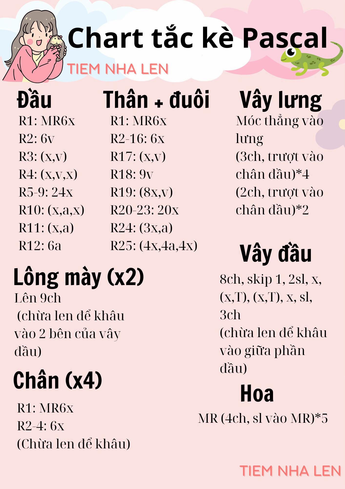 Chart tắc kè pascal