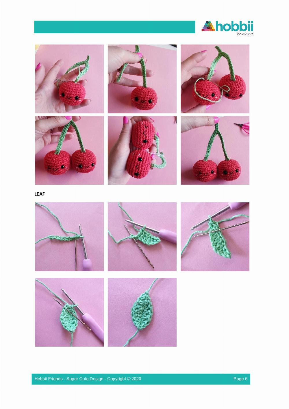 Cherries , Cherry couple crochet pattern