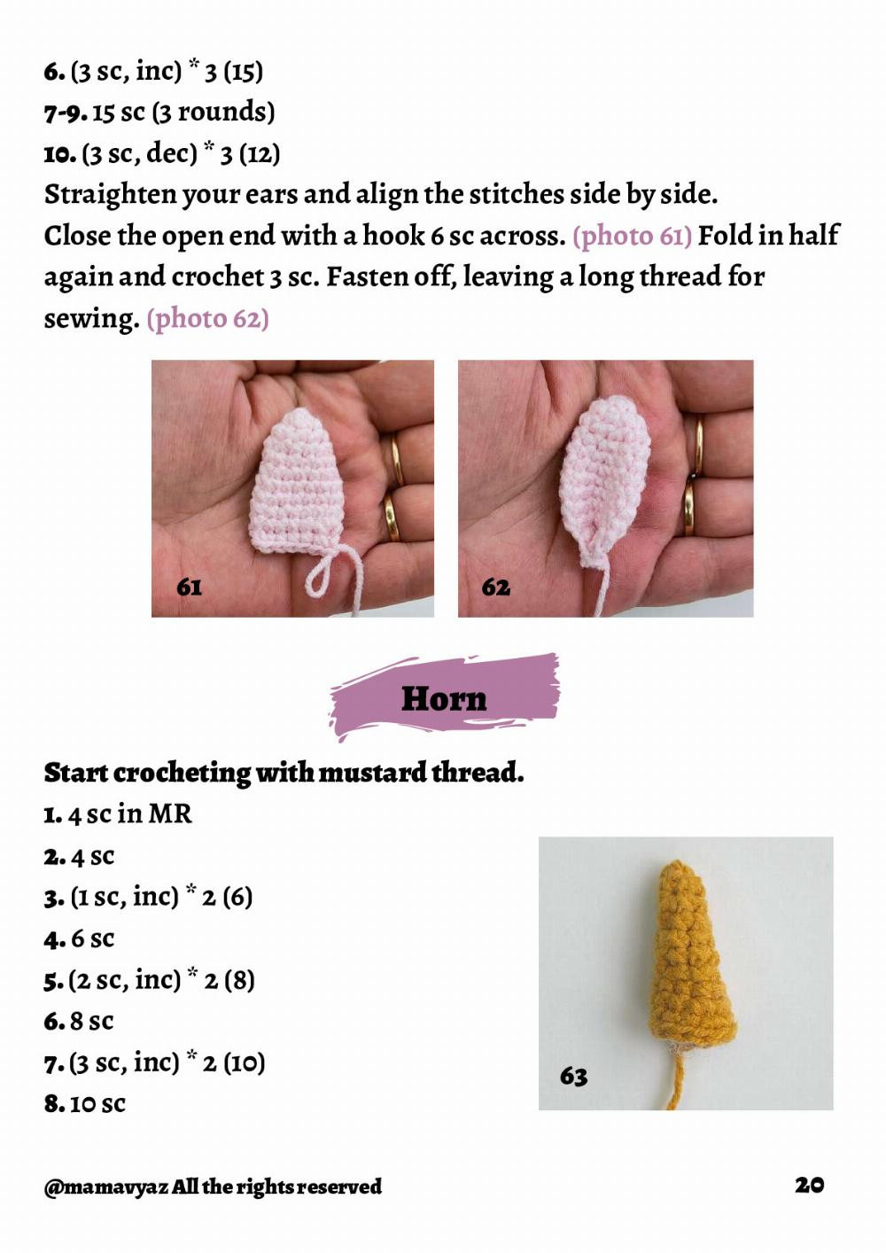 chloe unicorn doll crochet pattern