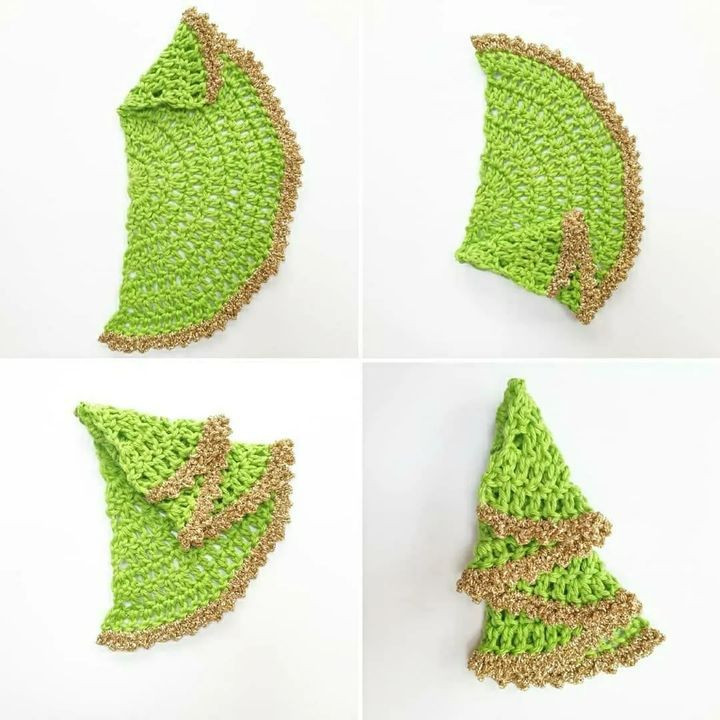 Christmas tree keychain crochet pattern