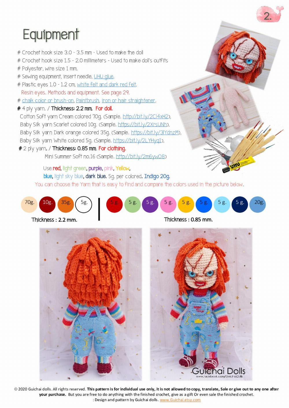 Chucky Horror doll pattern