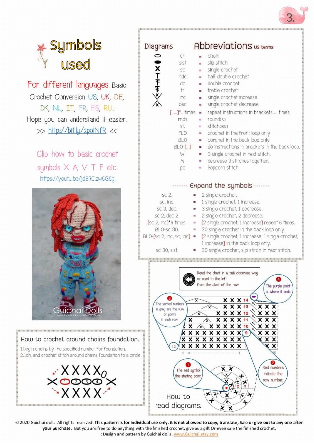 Chucky Horror doll pattern