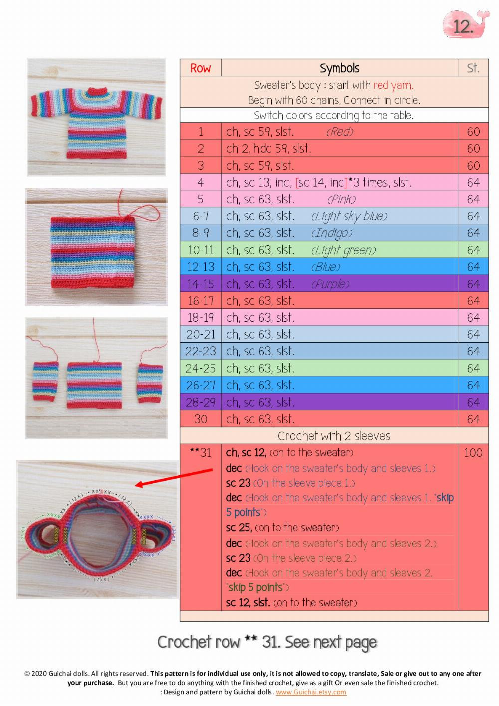 Chucky Horror doll pattern