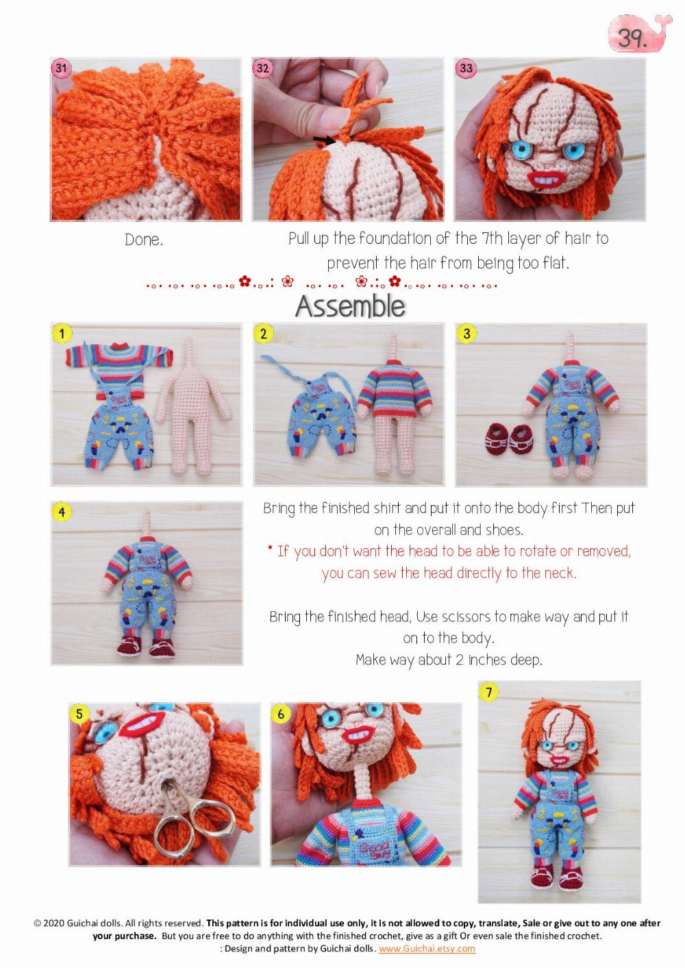 Chucky Horror doll pattern