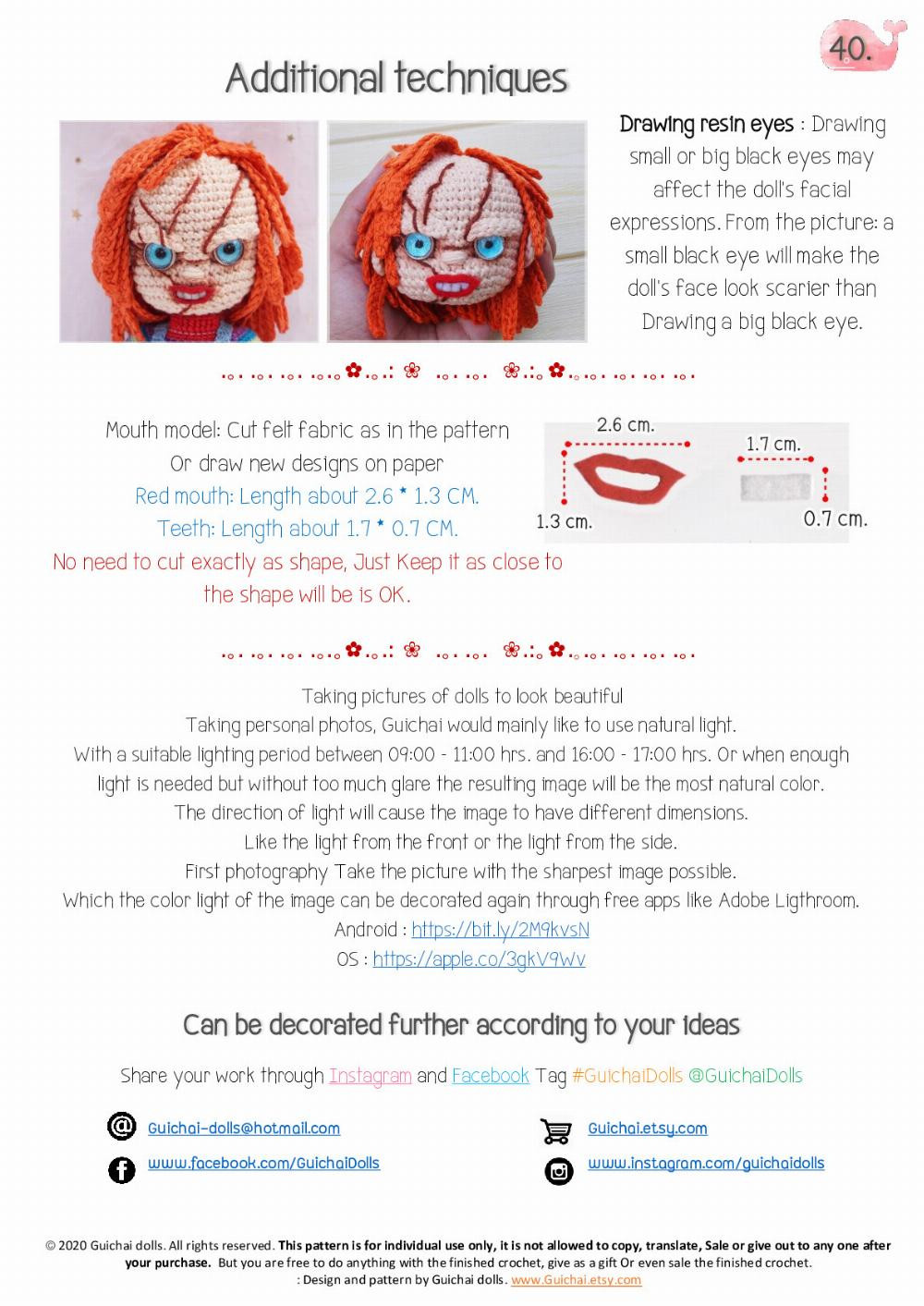 Chucky Horror doll pattern