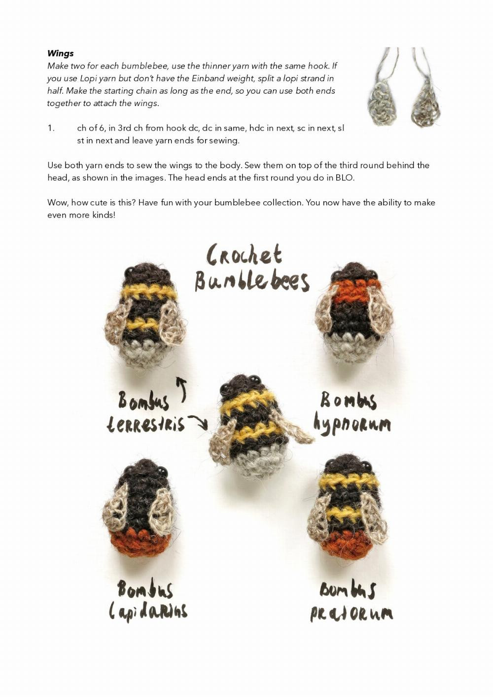 Crochet bumblebees a pattern