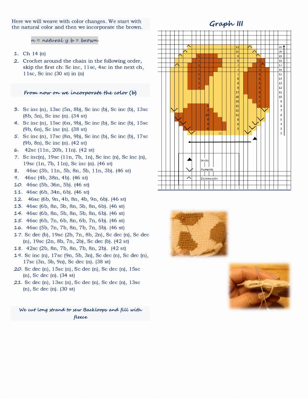 crochet guide for amigurumi 2d cow lolo