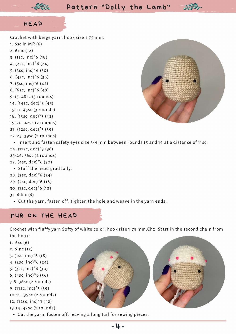 CROCHET & KNITTING PATTERN "DOLLY THE LAMB"