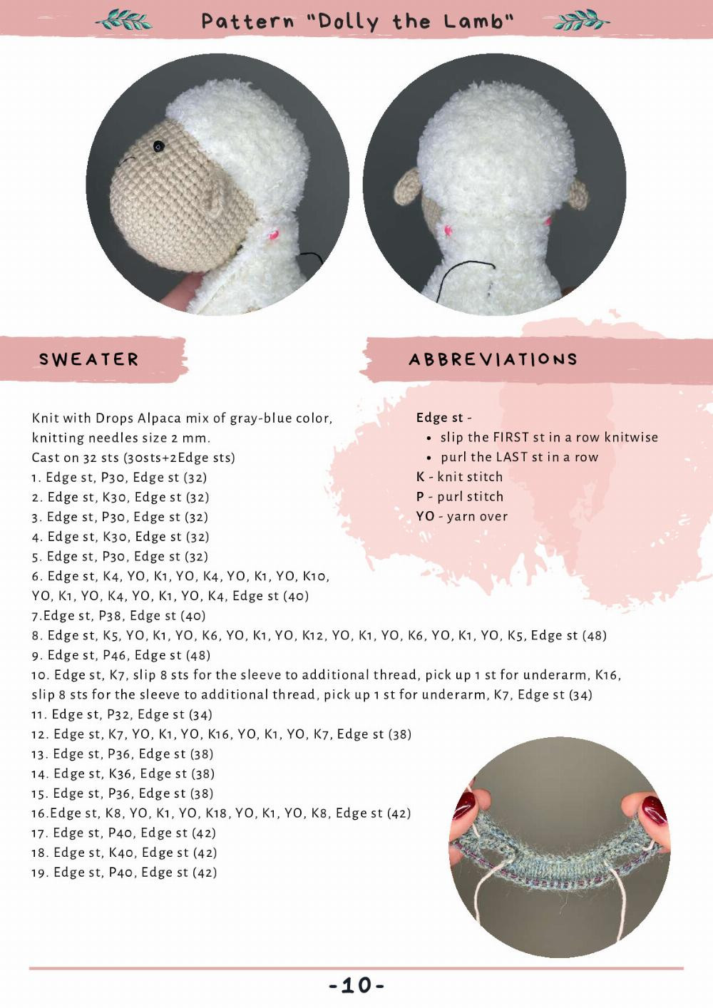 CROCHET & KNITTING PATTERN "DOLLY THE LAMB"