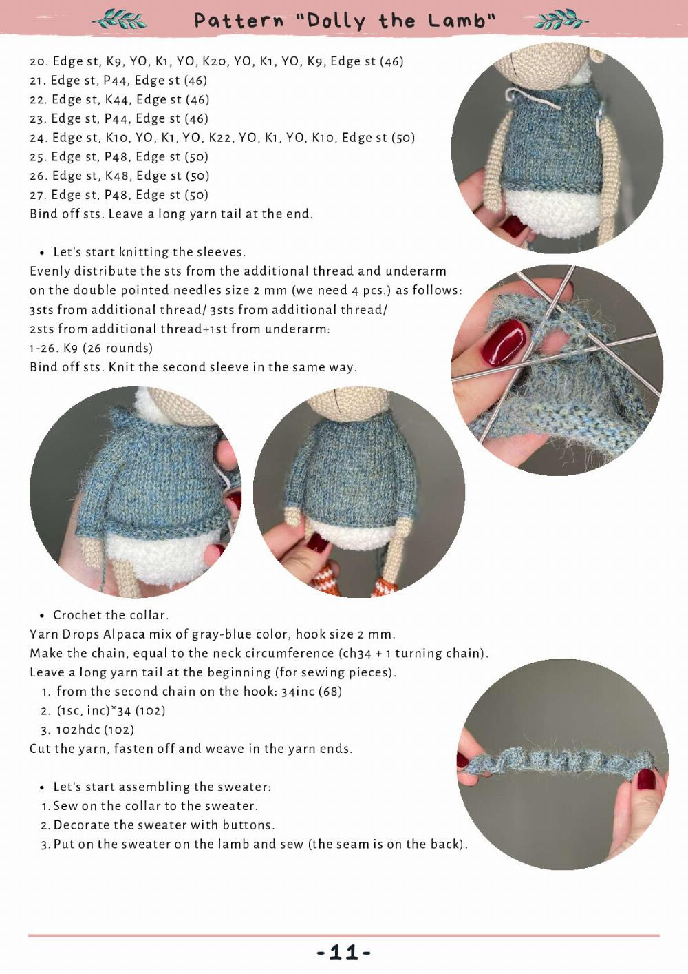 CROCHET & KNITTING PATTERN "DOLLY THE LAMB"