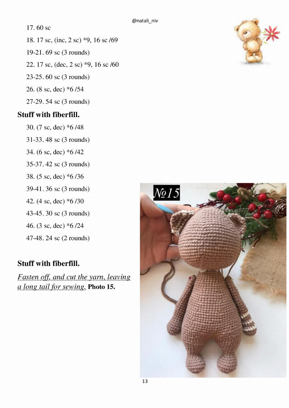 CROCHET PATTERN BEAR VALENTINE DUDLEY