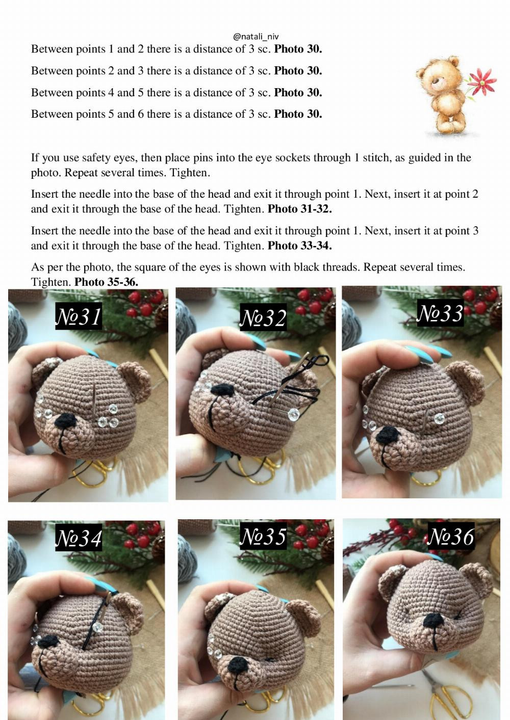 CROCHET PATTERN BEAR VALENTINE DUDLEY