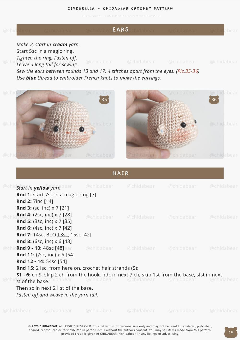 CROCHET PATTERN BY CHIDABEAR CINDERELLA