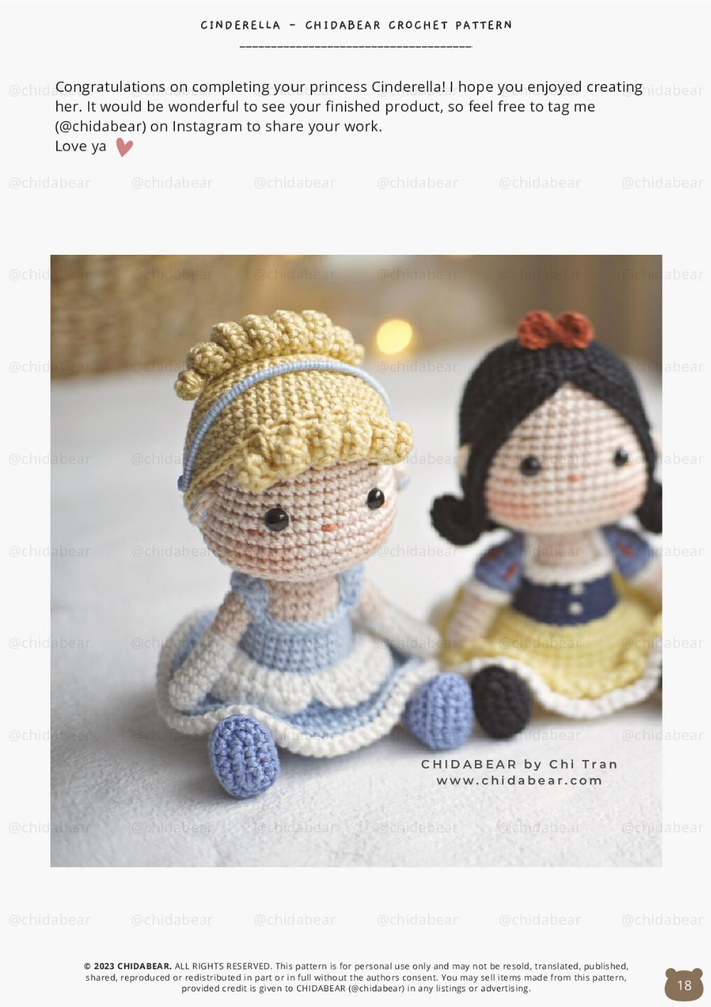 CROCHET PATTERN BY CHIDABEAR CINDERELLA