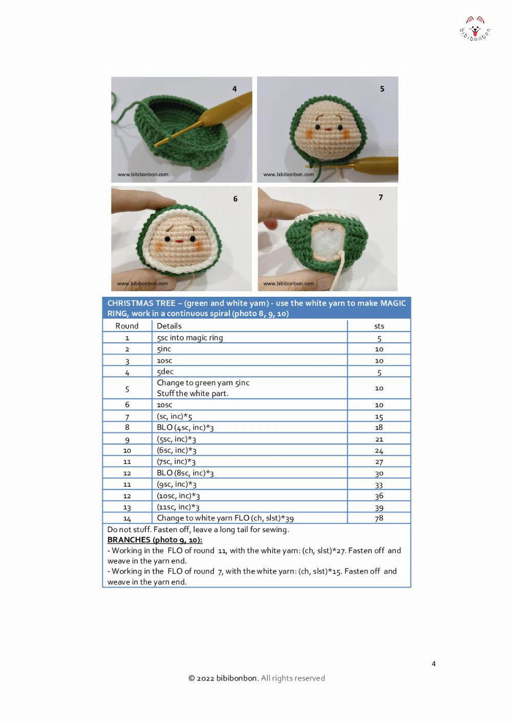 CROCHET PATTERN CHRISTMAS TREE DOLL