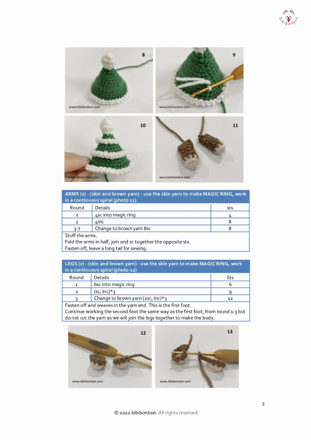 CROCHET PATTERN CHRISTMAS TREE DOLL