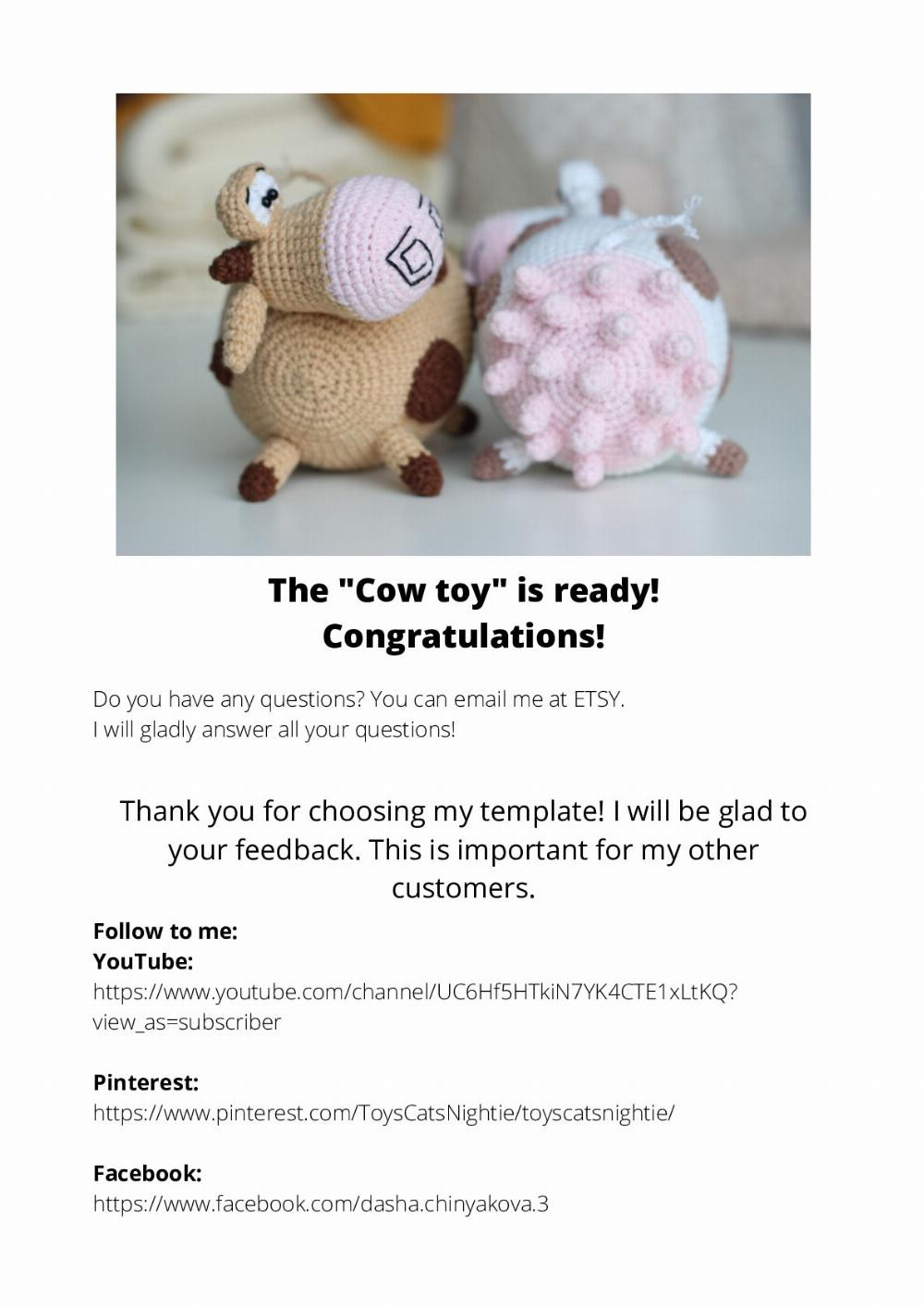 Crochet pattern Cow The pattern