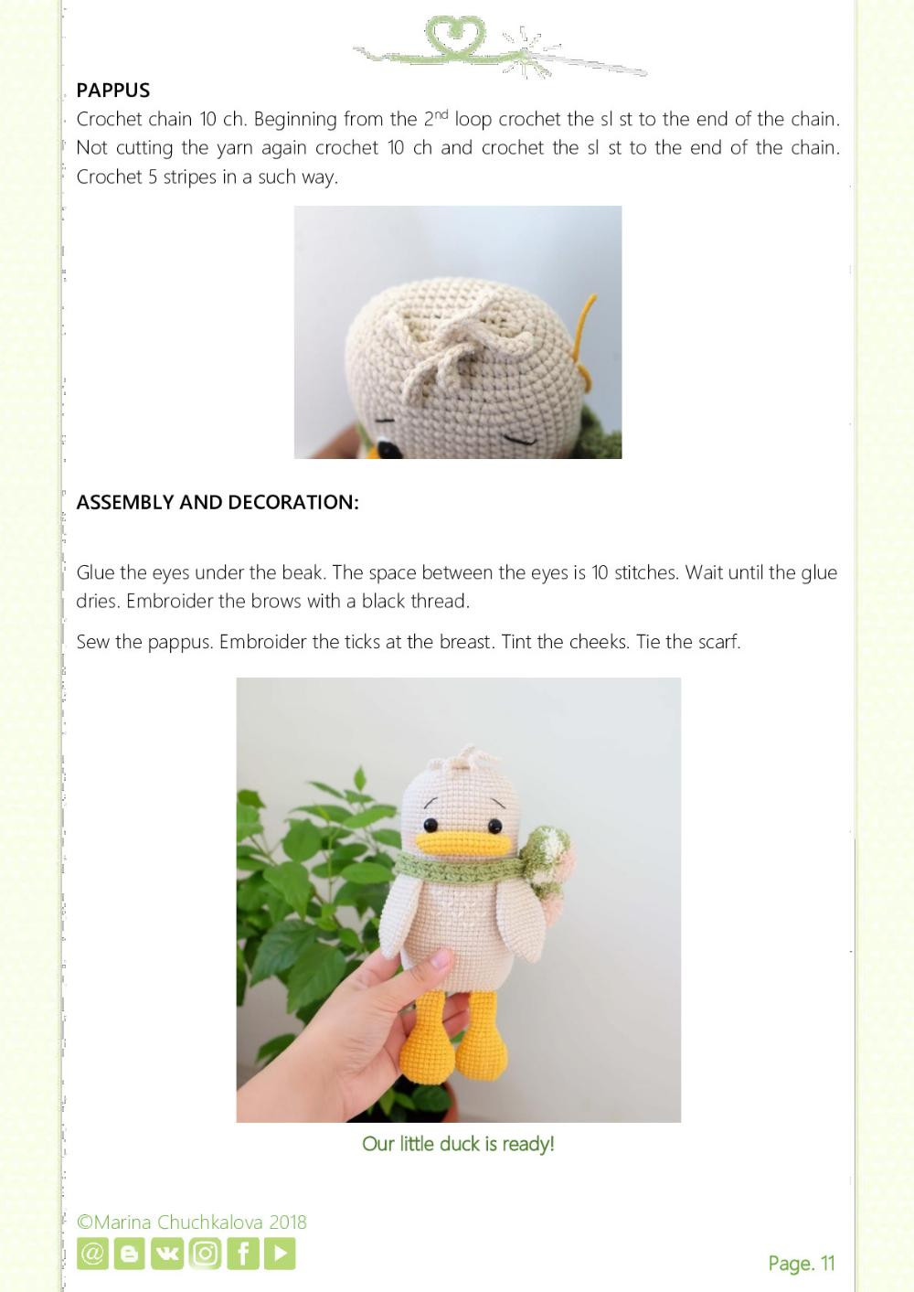 crochet pattern cuty duck