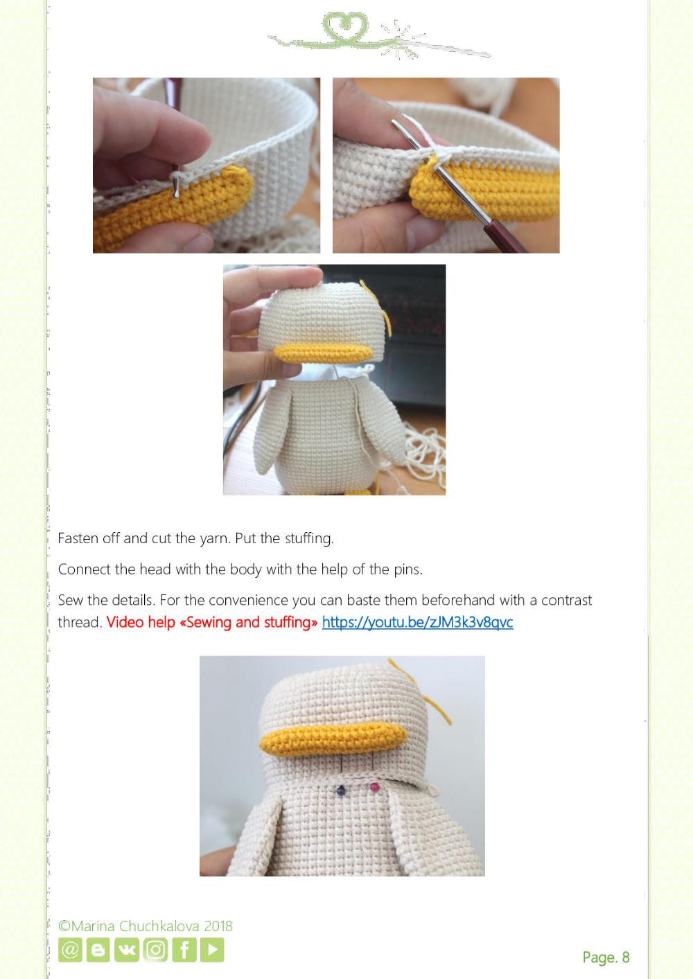 crochet pattern cuty duck