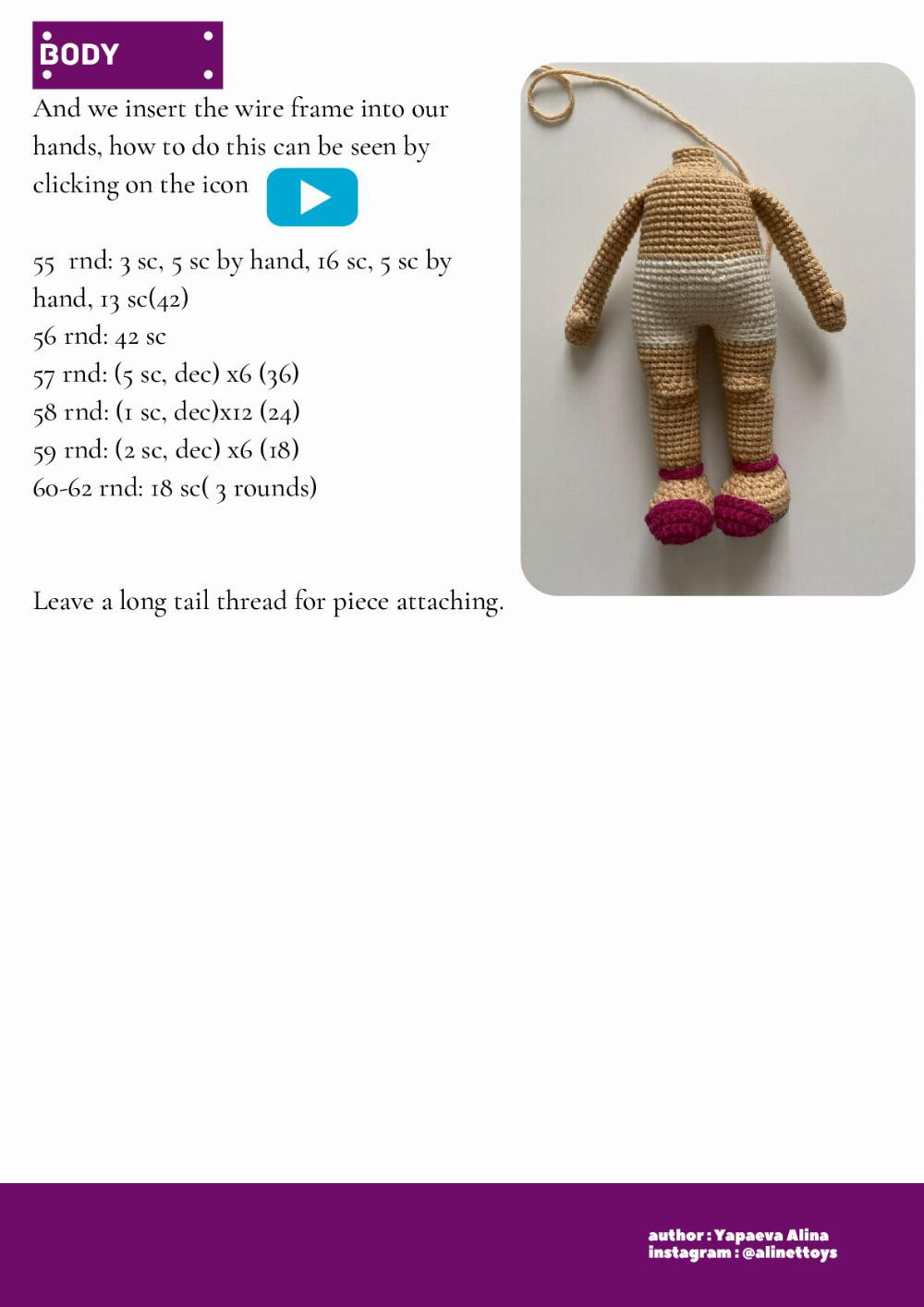 crochet pattern doll mirabel