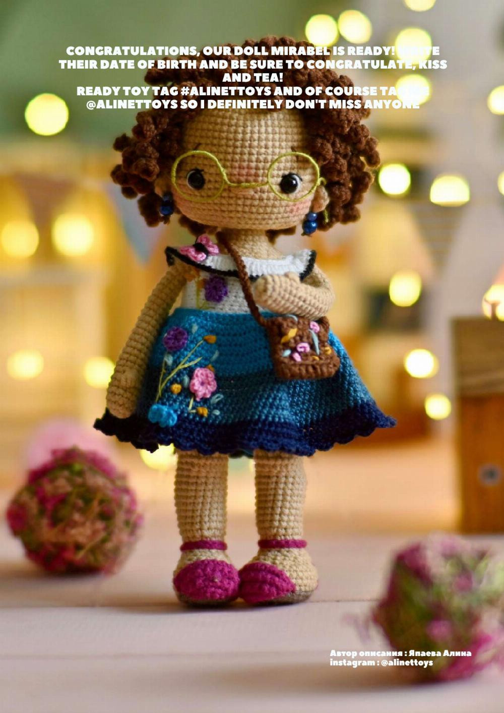 crochet pattern doll mirabel