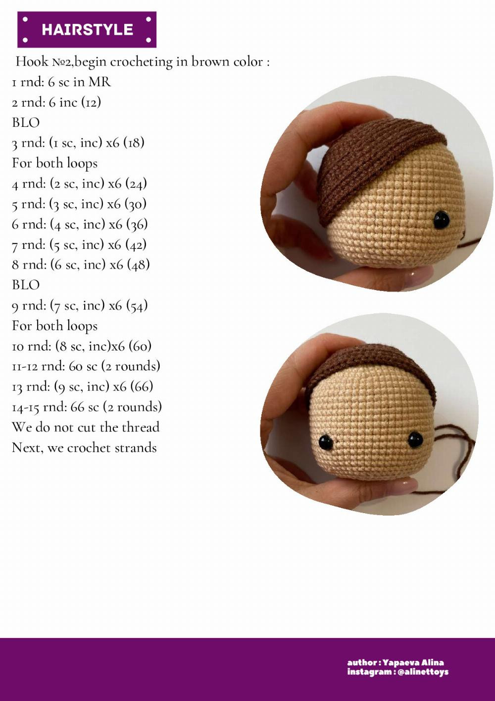 crochet pattern doll mirabel