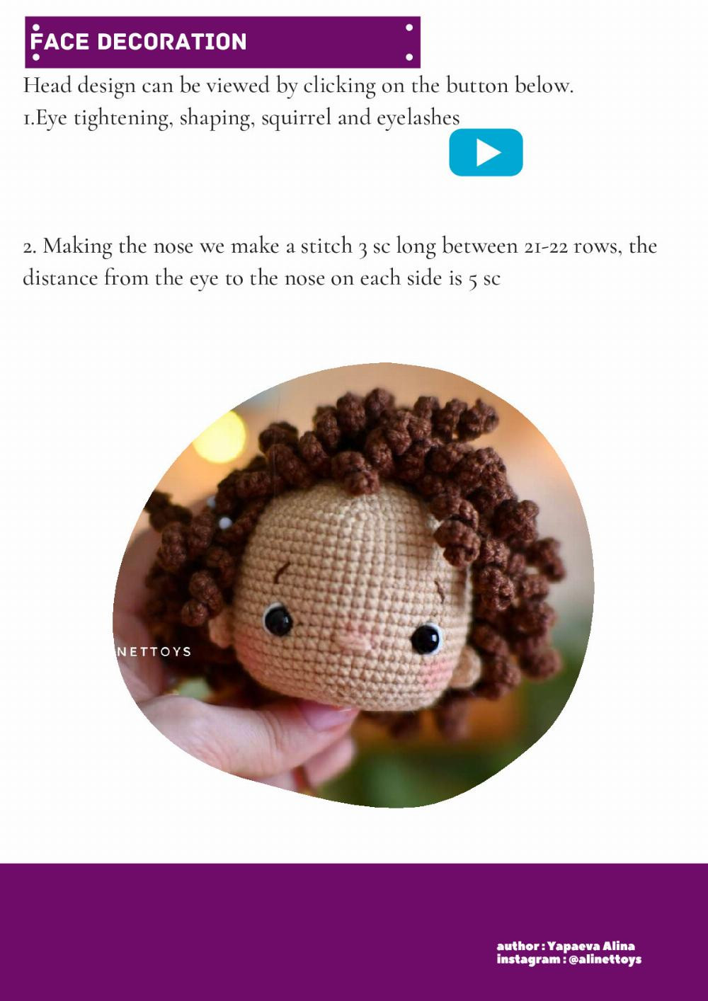 crochet pattern doll mirabel