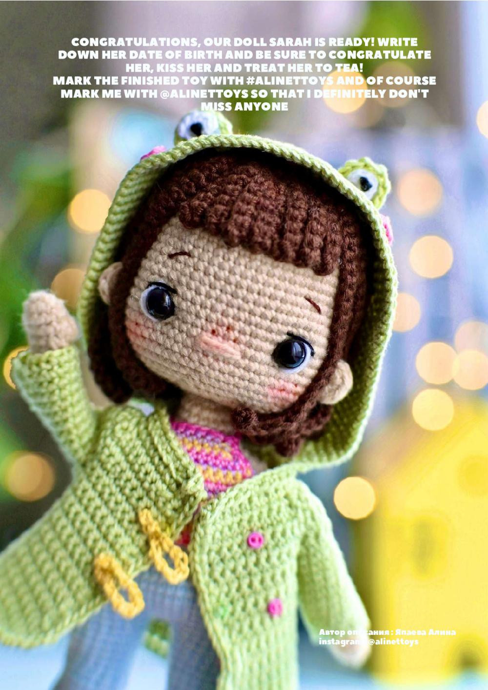 crochet pattern doll sharah