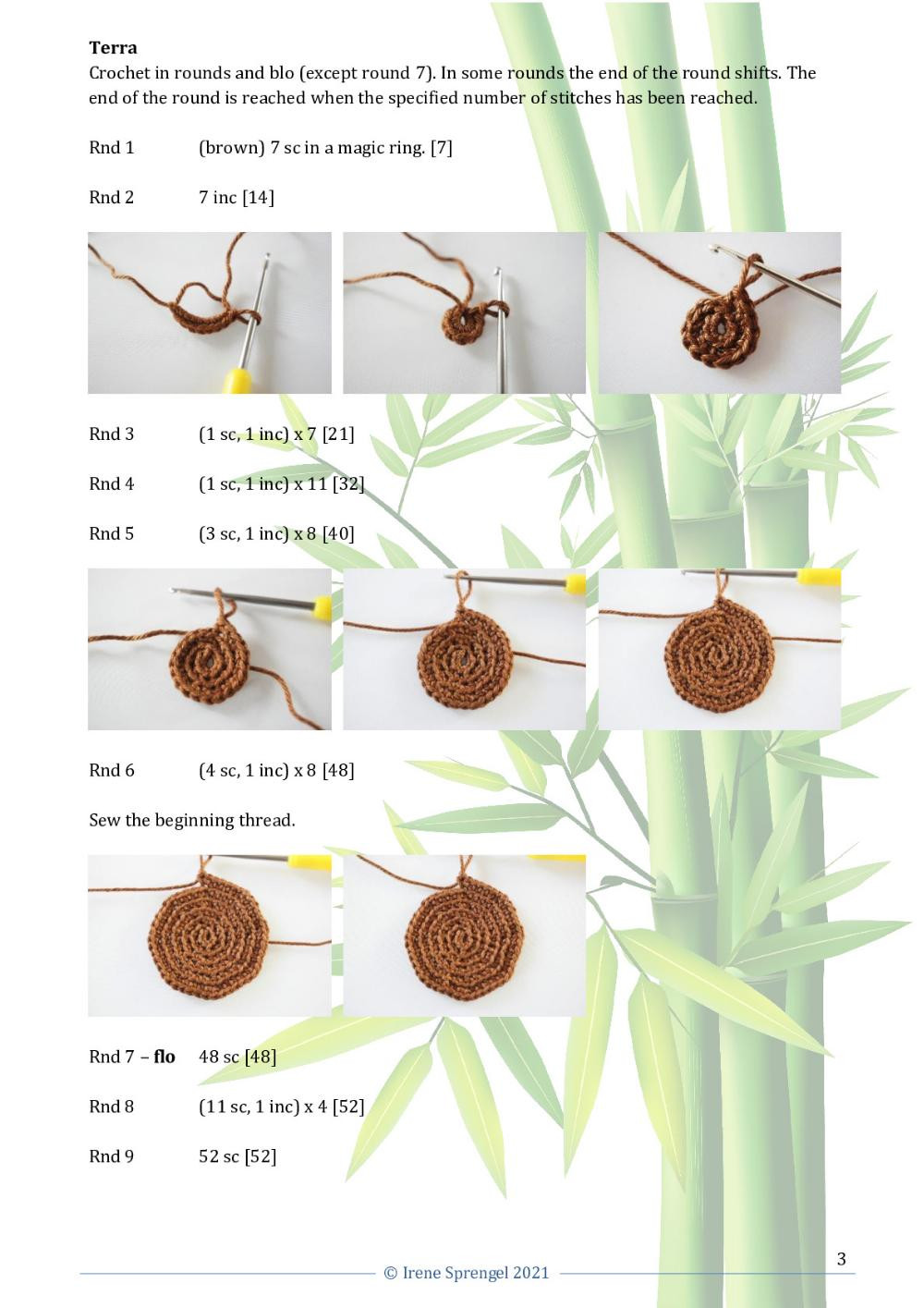 Crochet pattern for a lucky bamboo