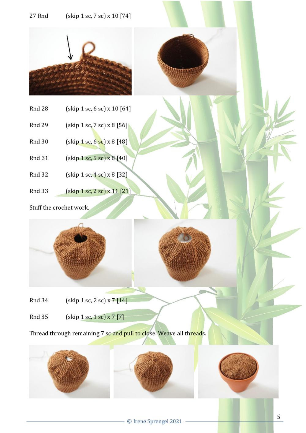 Crochet pattern for a lucky bamboo