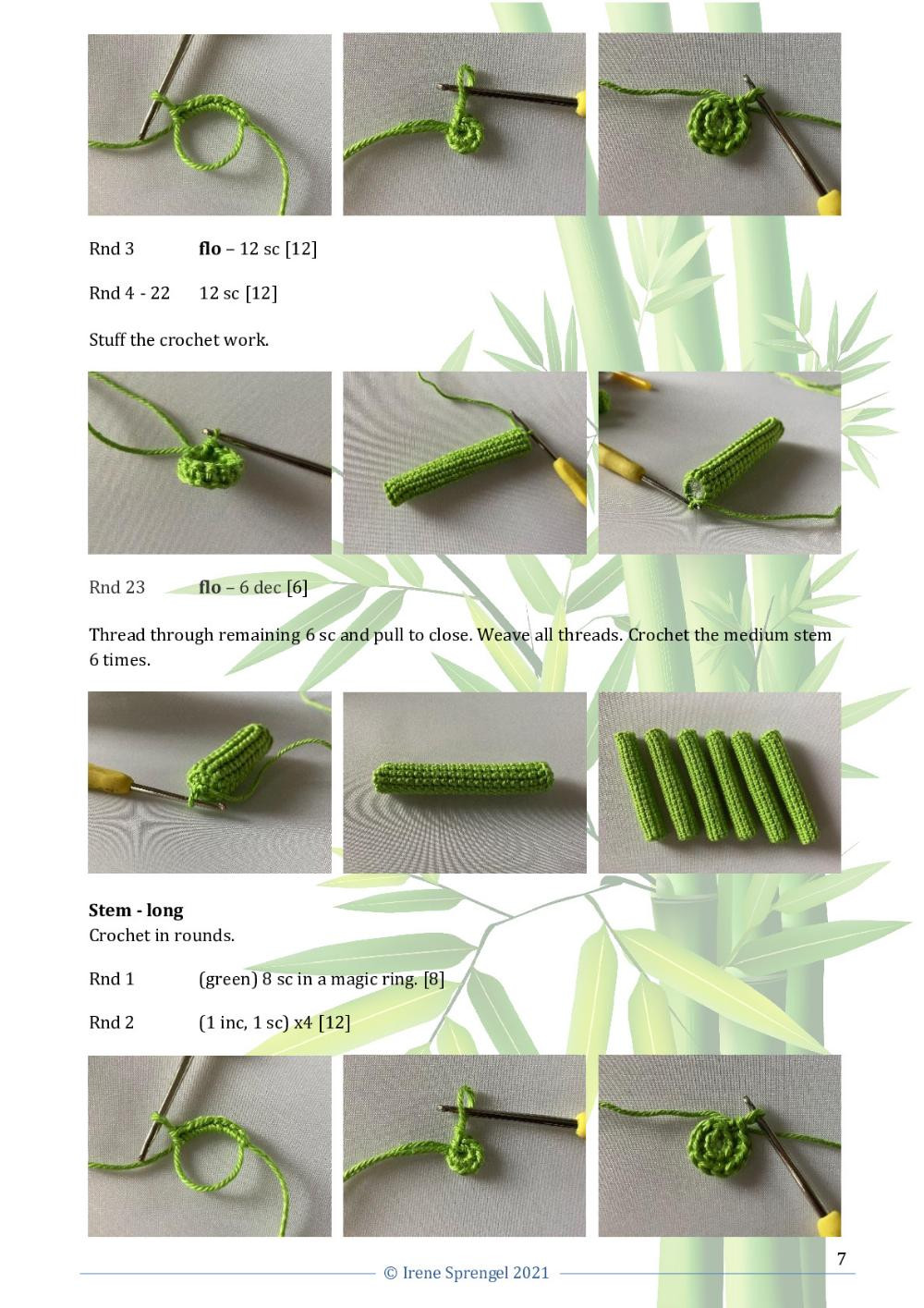 Crochet pattern for a lucky bamboo